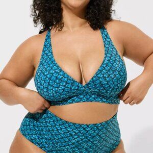 Torrid - Mermaid Wireless Triangle Bikini Top (ONLY) - NWOT